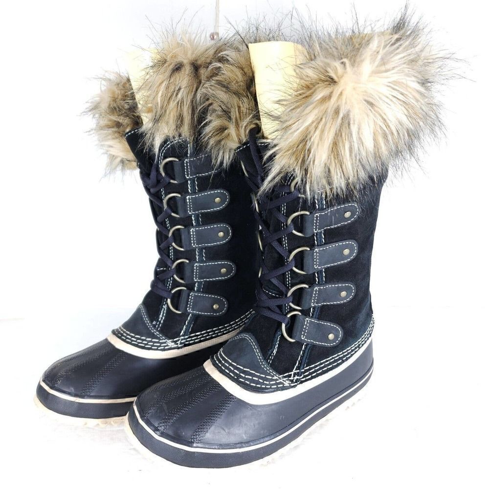 Sorel Women's Joan Of Arctic US 6 Black Waterproof Lined Winter Boots